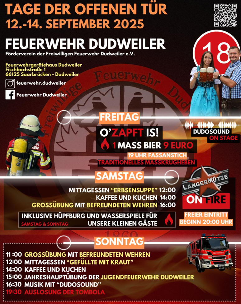Werbeplakat der Feuerwehr zu ihrem Feuerfest.