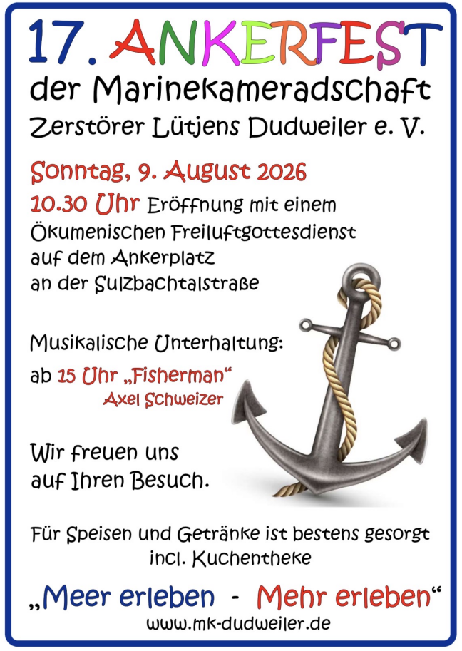 Plakat zum 17. Ankerfest 2026