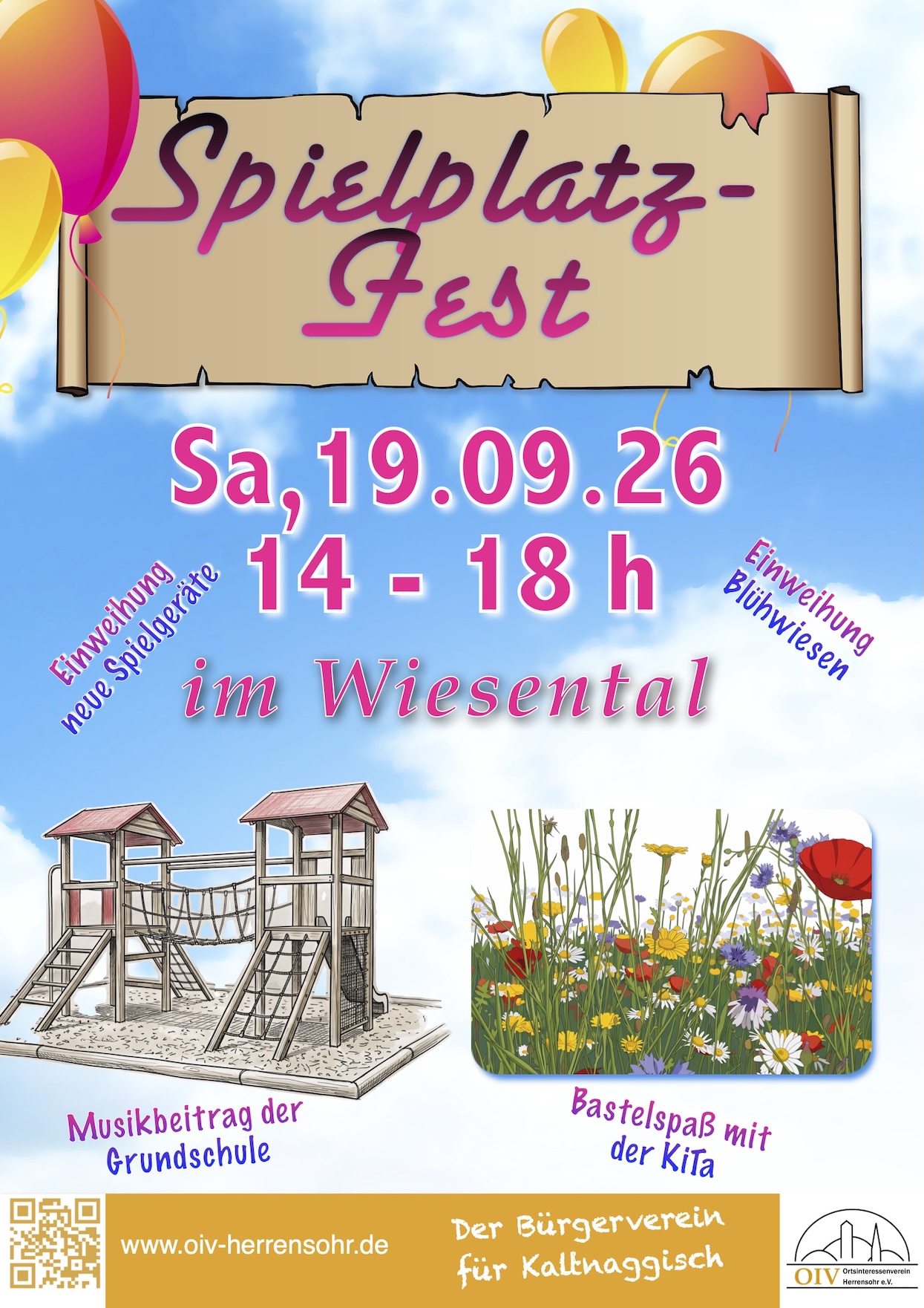 Plakat zum Spielplatzfest im Wiesental